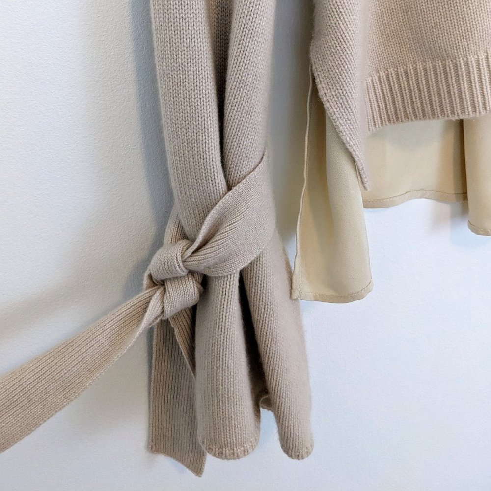 Tibi Cashmere Cream Crew Neck Sweater - Picture 9 of 11